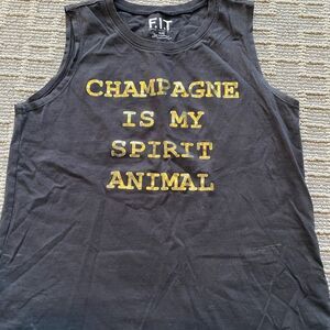 FIT Champagne is My Spirit Animal Tank T-shirt Size Medium‎ Brunch Tank